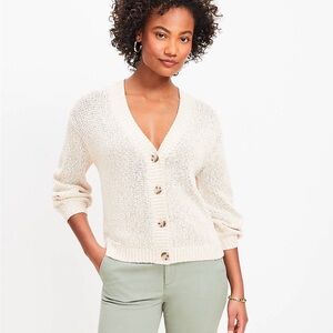 Loft Marled V-Neck Cardigan- Size XL